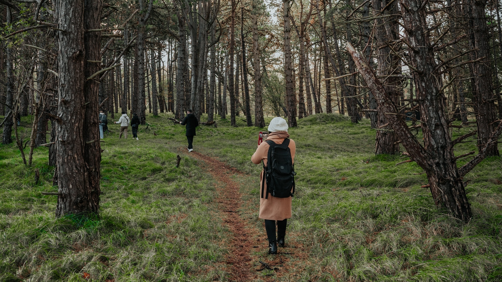 Vrouw in de amsterdamse waterleidingduinen